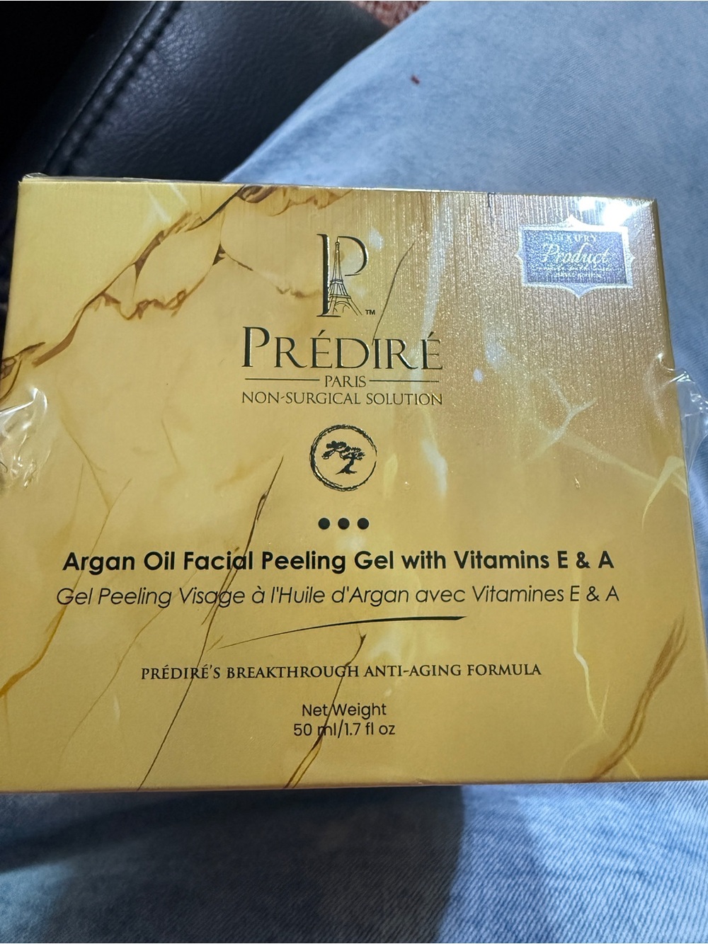 Prédiré Argan Oil Facial Peeling Gel with Vitamins E & A - Gold